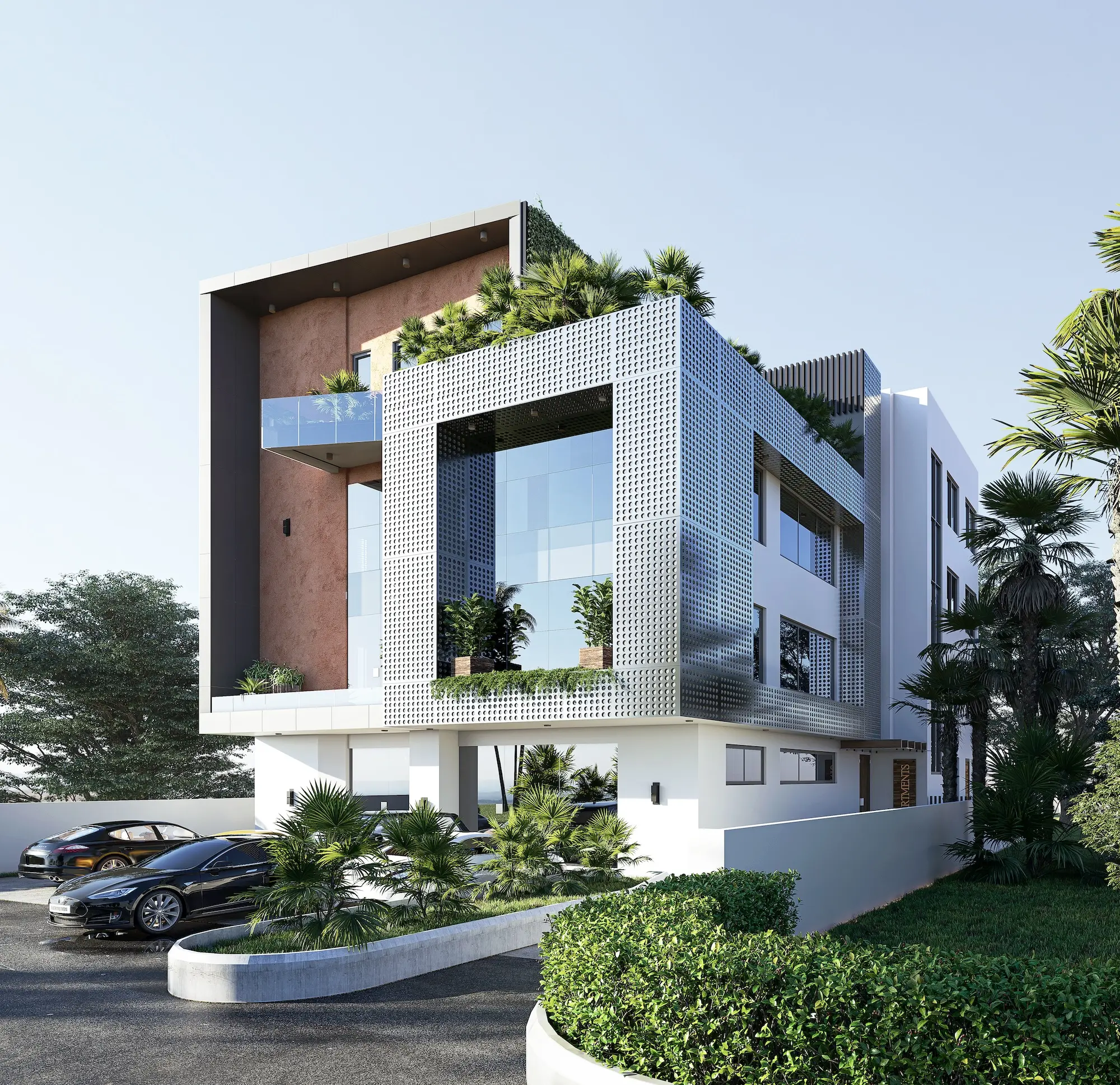 a modern house with a modern facade and a modern facade